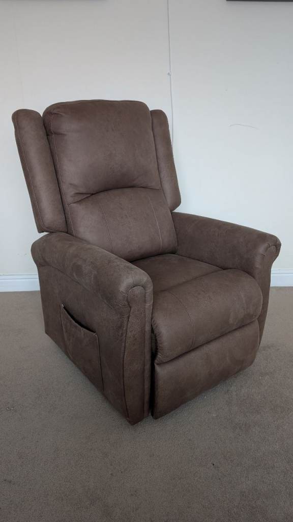 CareCo Luxbury Dual Motor Riser Recliner Chair - Heat & Massage (Mocha) + Protector - Barely Used