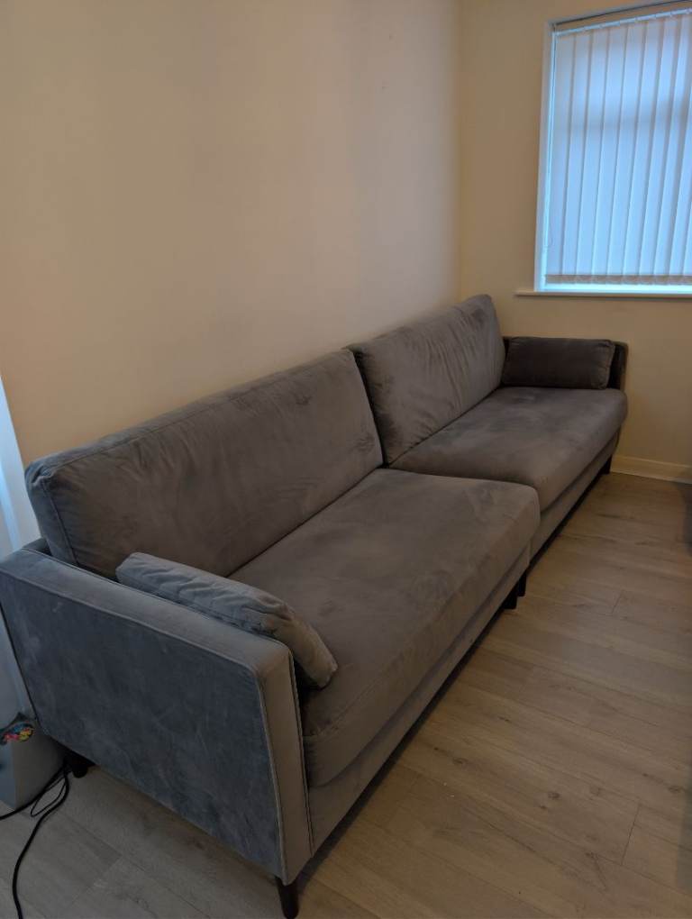 2 and 4 seater sofa with footstool