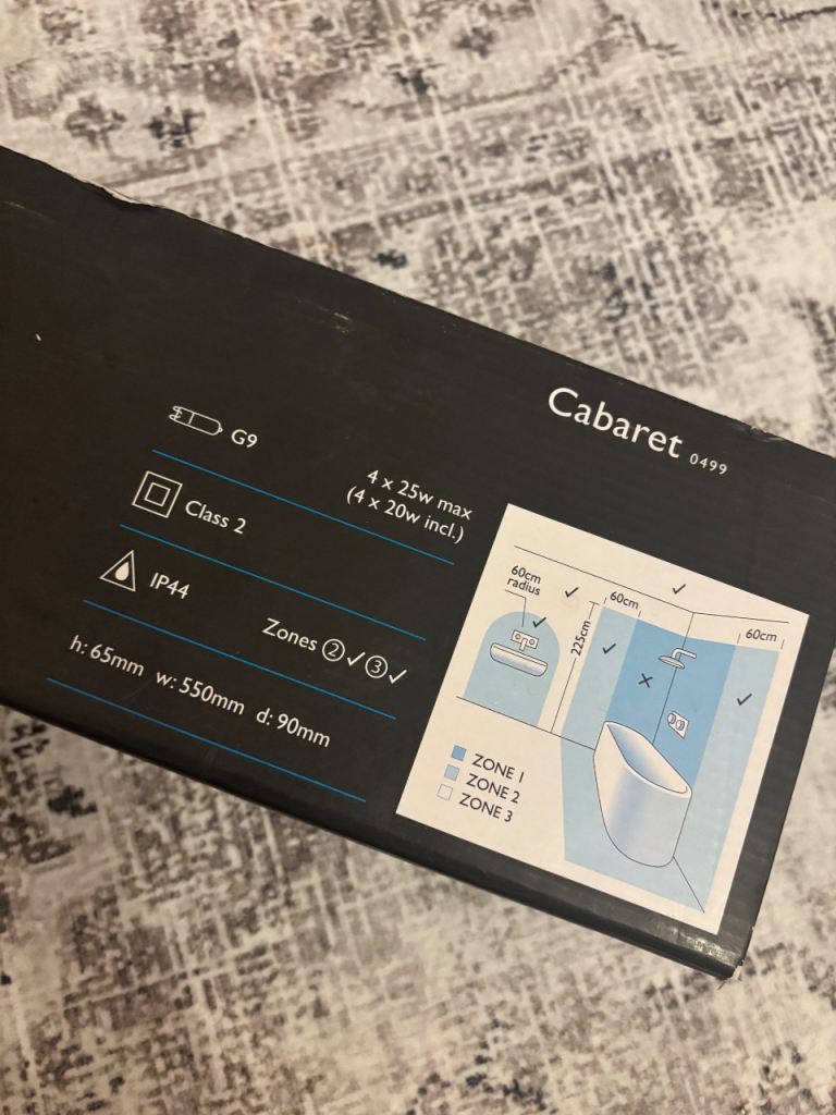 Astro Cabaret 4 Light Bathroom Wall Light in Polished Chrome NEW