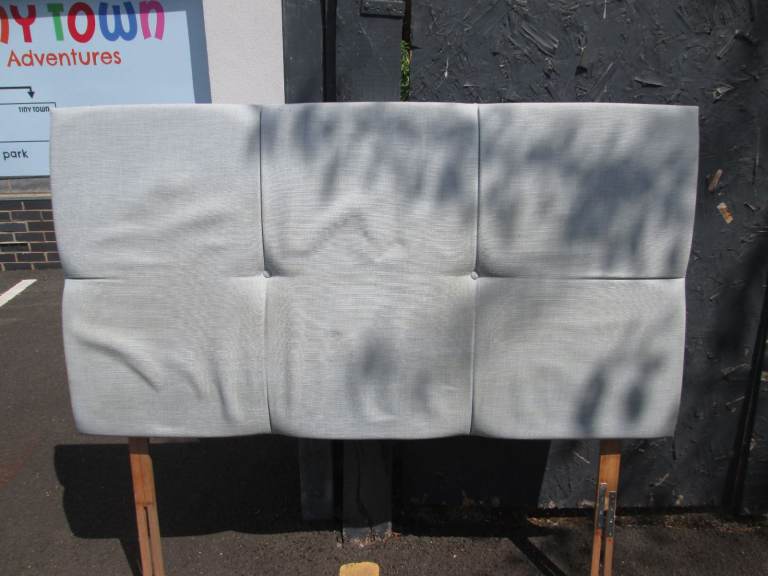 image for LIGHT-GREY KING-SIZE FABRIC HEADBOARD at HAVEN TRUST CHARITY SHOP
