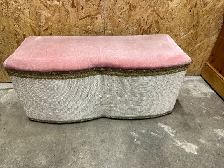 Vintage Lloyd Loom Style Blanket Box Ottoman Bedding Box