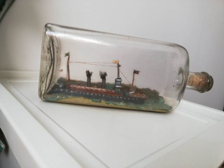 Vintage Ship in a Bottle – Nautical Decor