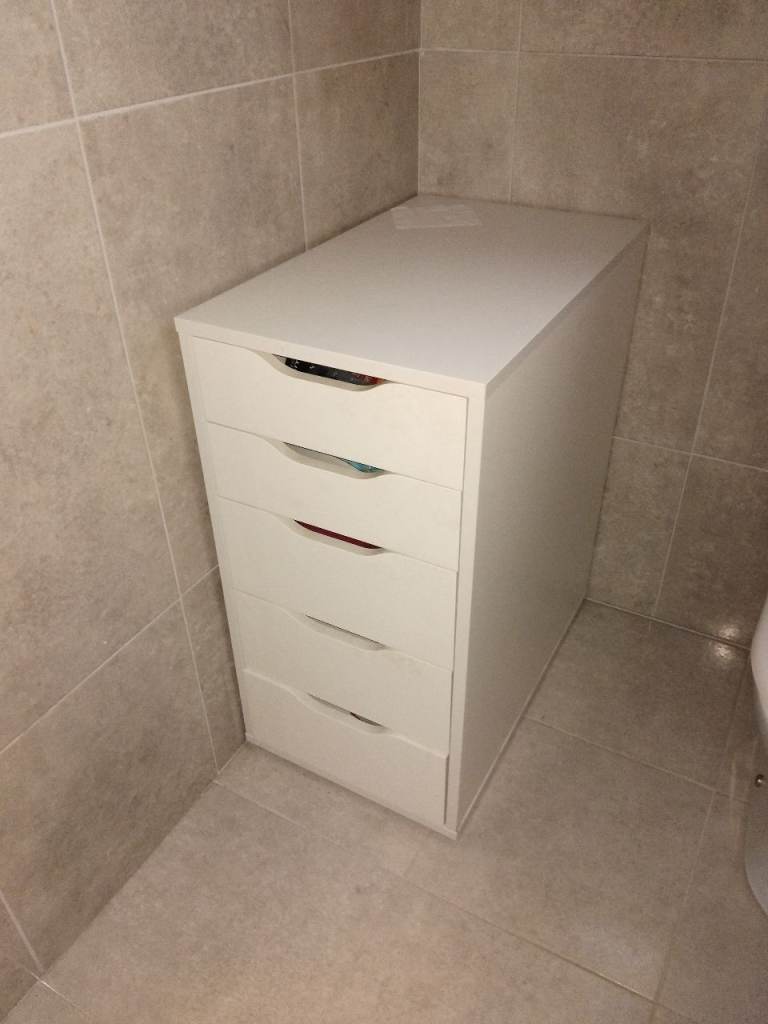 Ikea Alex white 5-drawer unit, 