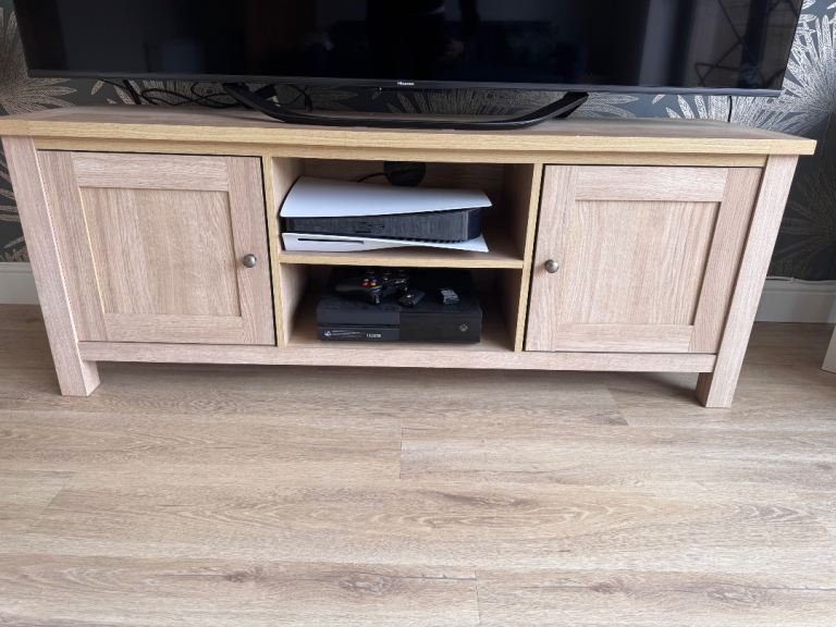 Wooden TV Unit with Storage – Good Condition