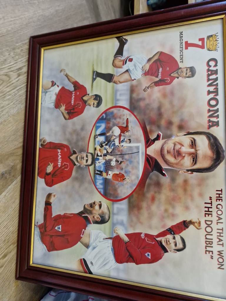 Cantona "The Double" Framed Print - Manchester United
