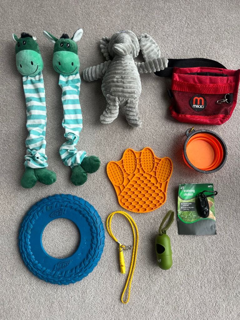 Puppy/dog pet toys, whistle accessories etc