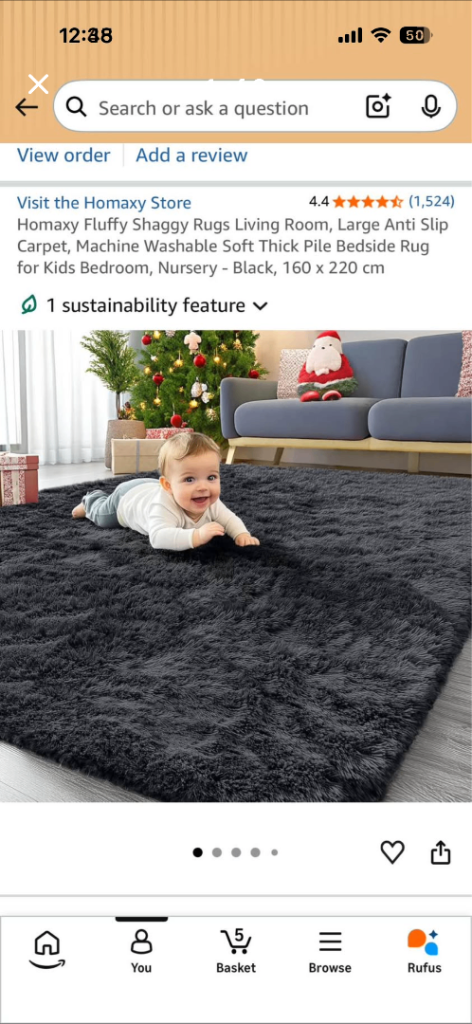 Fluffy shaggy rug