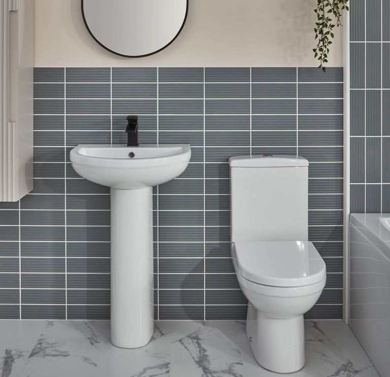 Vetta open back wc & basin with pedestal RRP £450