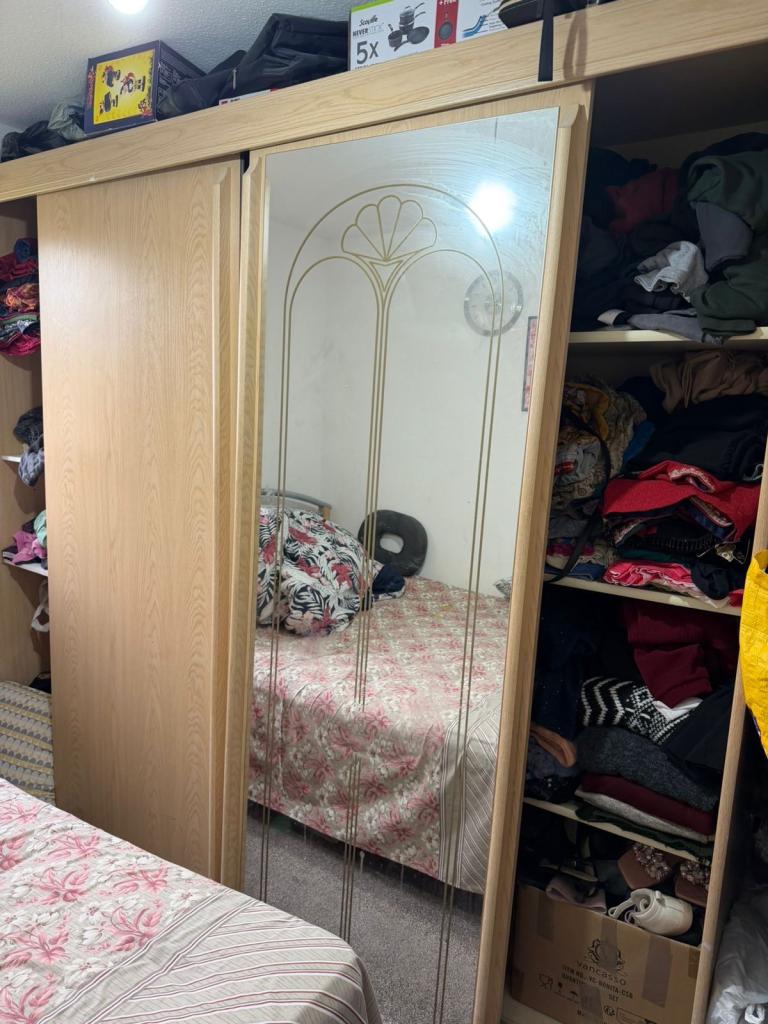 Sliding Door Wardrobe with Mirrored Panel - Good Condition