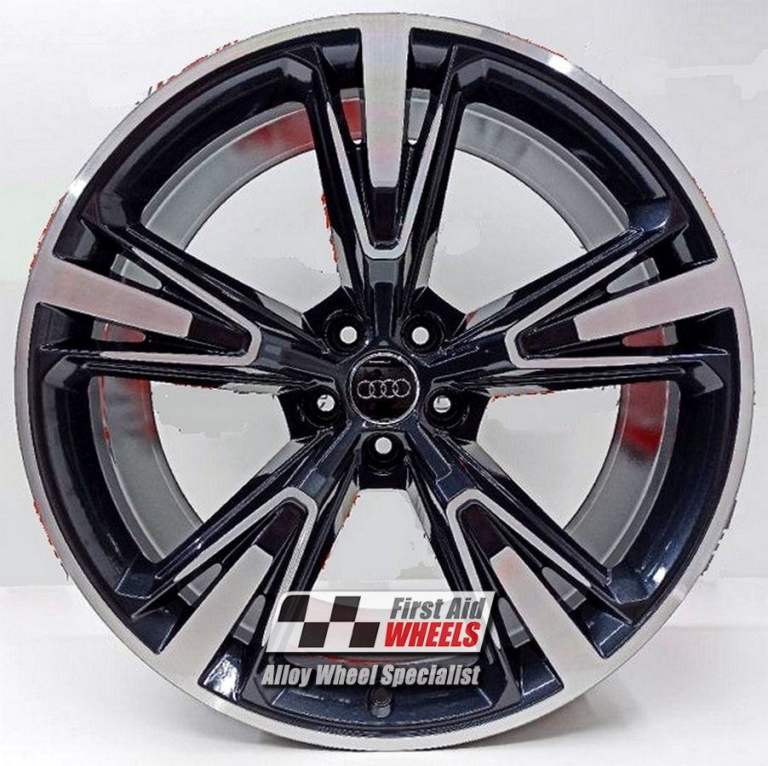 R613DCB Swap AUDI Q8 SQ8 4x 21'' GENUINE GLOSS BLACK DIAMOND CUT ALLOY WHEELS