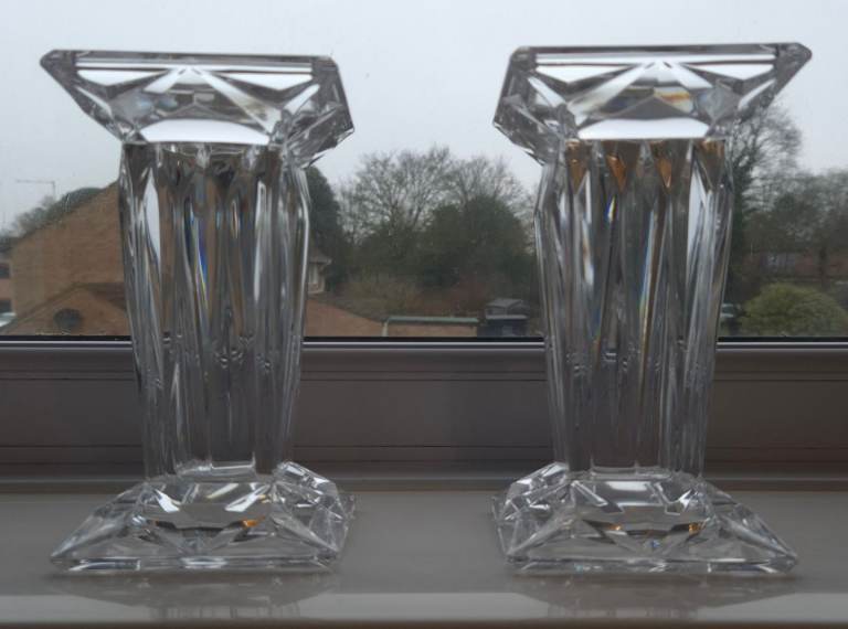 2 x PartyLite Quad Prism Pedestal candle holders