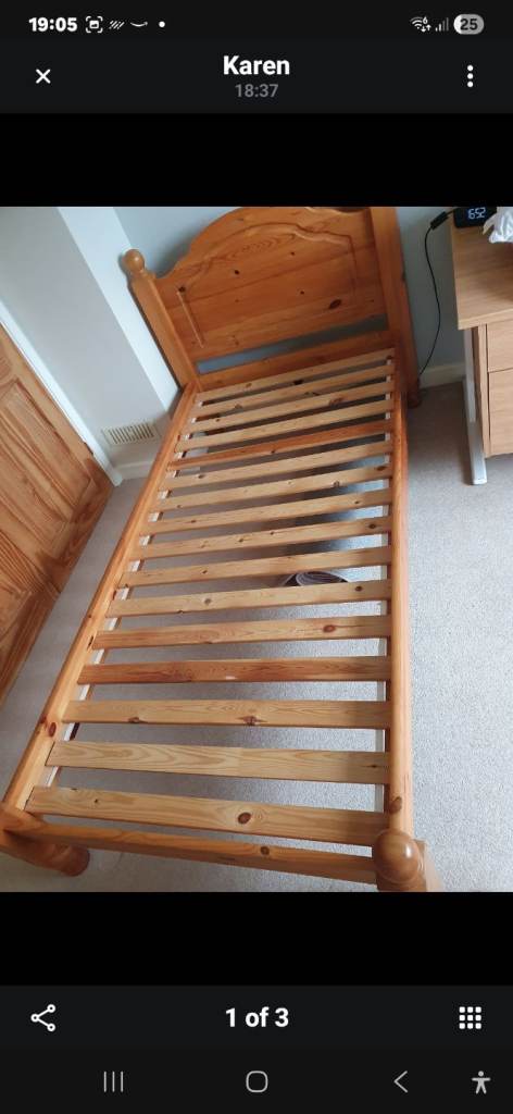 Single wooden bed frame