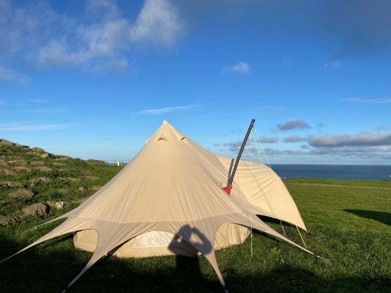 Star Bell tent can be used with wood burning stove 