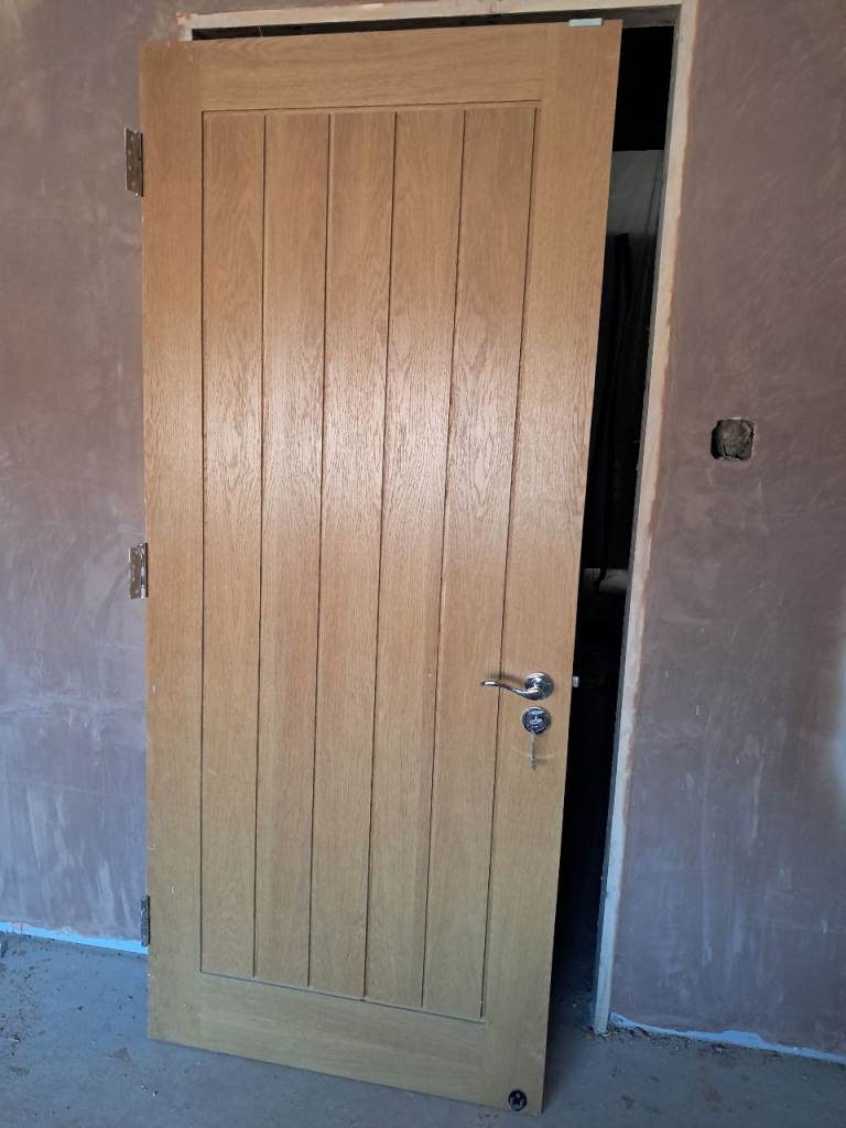 Oak 5 panel fire door FD30