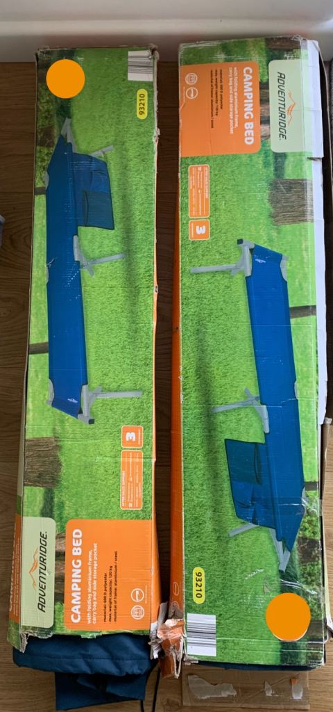 Adventuridge Camping Bed - 2 x Blue, with Carry Bag