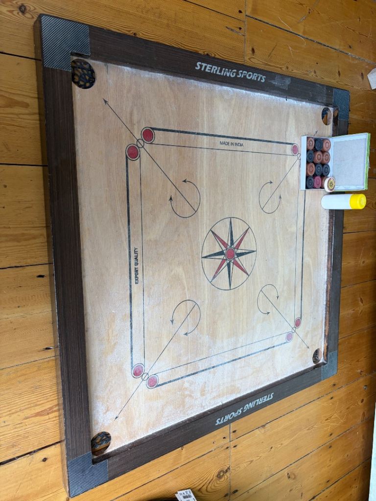 Carrom Board with Coins and Striker – Good Condition