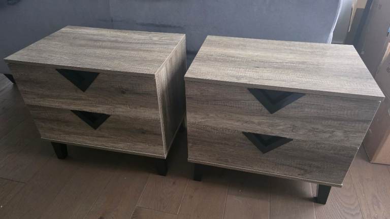 Pair of 2 Drawer Bedside Tables in good condition