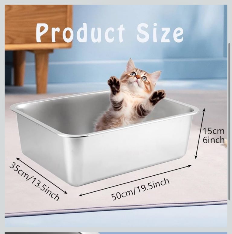 Stainless steel cat litter tray