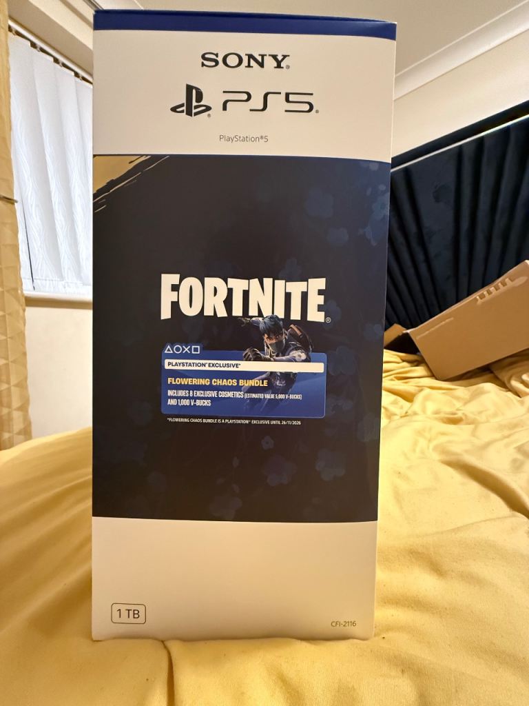PS5 Slim Disc Edition Console 1TB - Fortnite Flowering Chaos Bundle