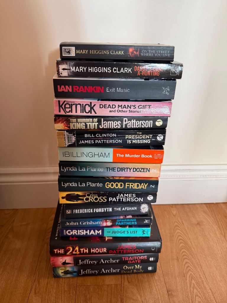 Big Job Lot of Crime & Thriller Novels – Mary Higgins Clark, Patterson, Grisham