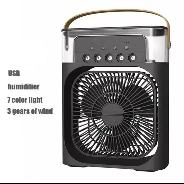Table fan cooling mist