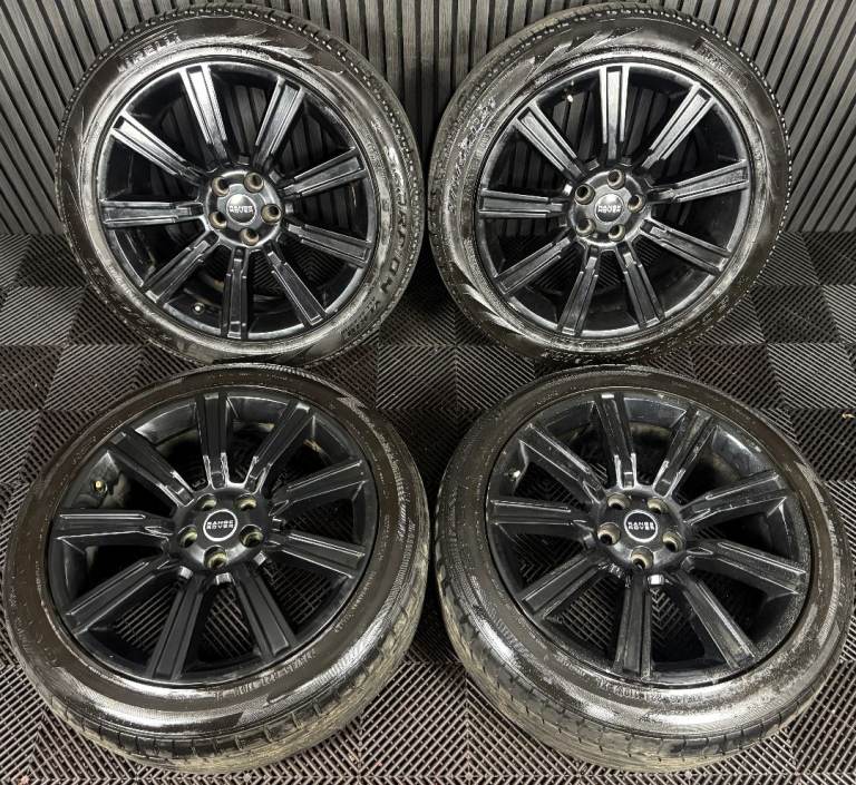 21" GENUINE RANGE ROVER SPORT LAND BLACK WHEELS TYRES ALLOYS 9001