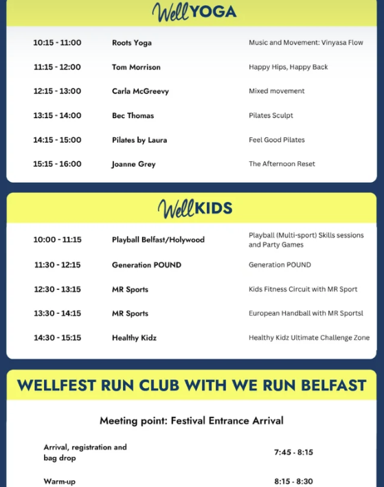 2 Tickets for Sunday Wellfest 13th September Ormeau Park