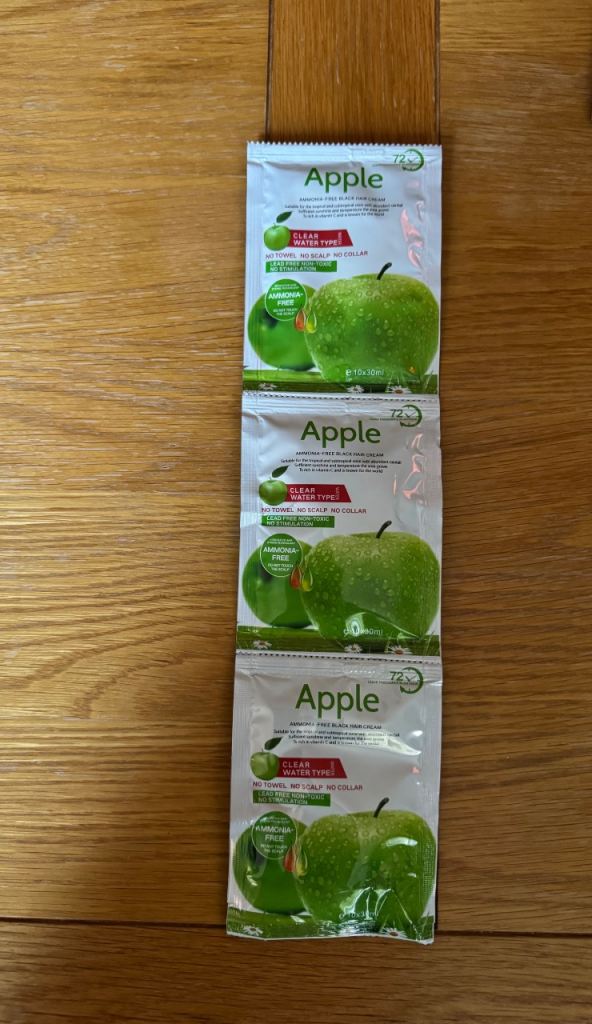 Apple Clear Water Hair dye cream - 3 NEW Sachets