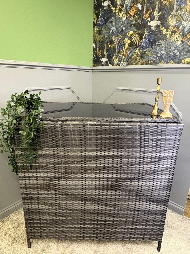 Grey Rattan Style Garden Bar