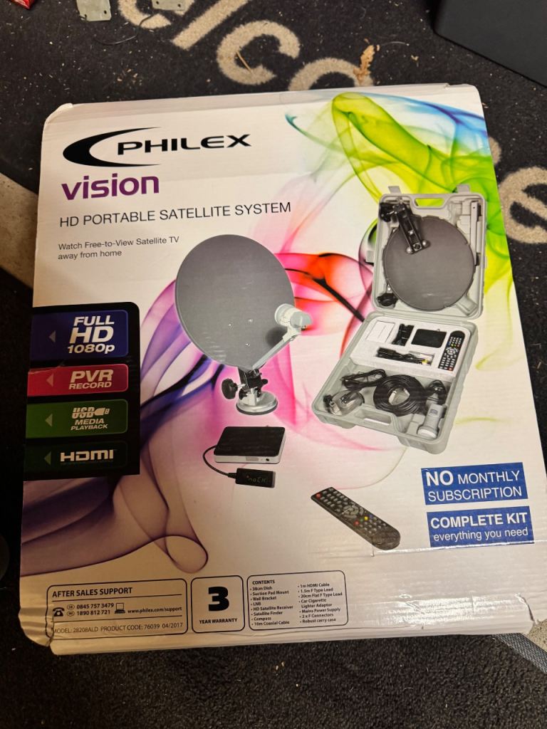 Portable HD satellite system for caravan/tent 