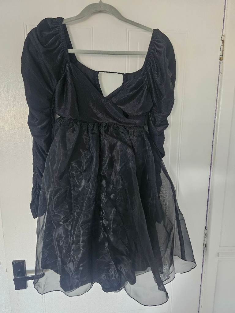 Black Long Sleeve Mini Dress