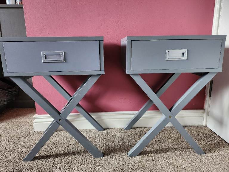 Pair of Grey Bedside Tables