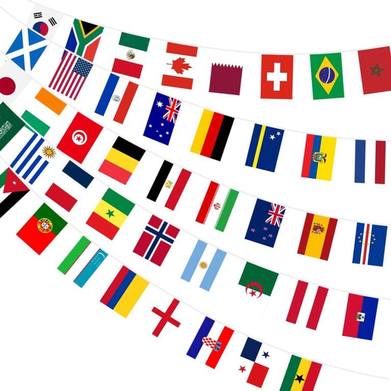 World Flag Bunting 48 Teams World Cup 2026 Double Sided Fabric Banner UK Party