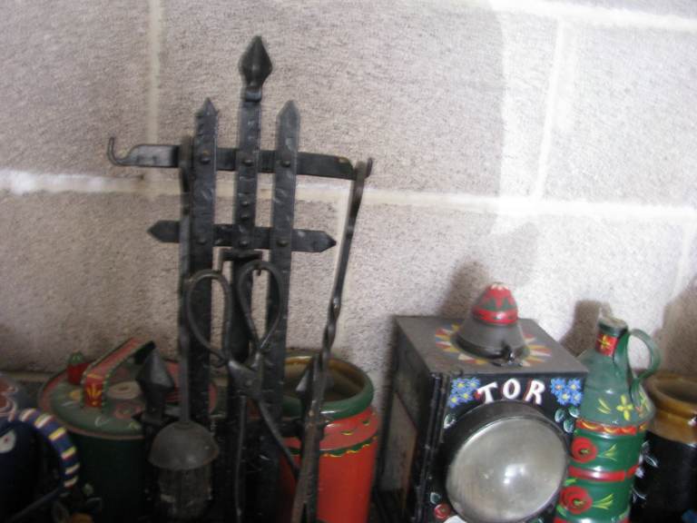 Vintage Black Metal Fireplace Companion Set