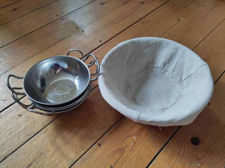 Curry and bread serving bowls