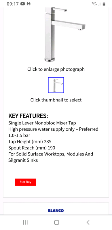 Blanco German Chrome Fixed Monoblock Tap