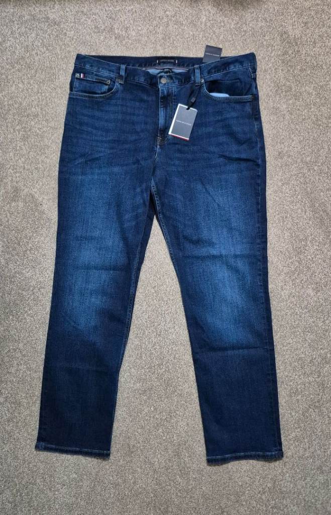 image for Mens Tommy Hilfiger 40W 32L straight fit dark denim