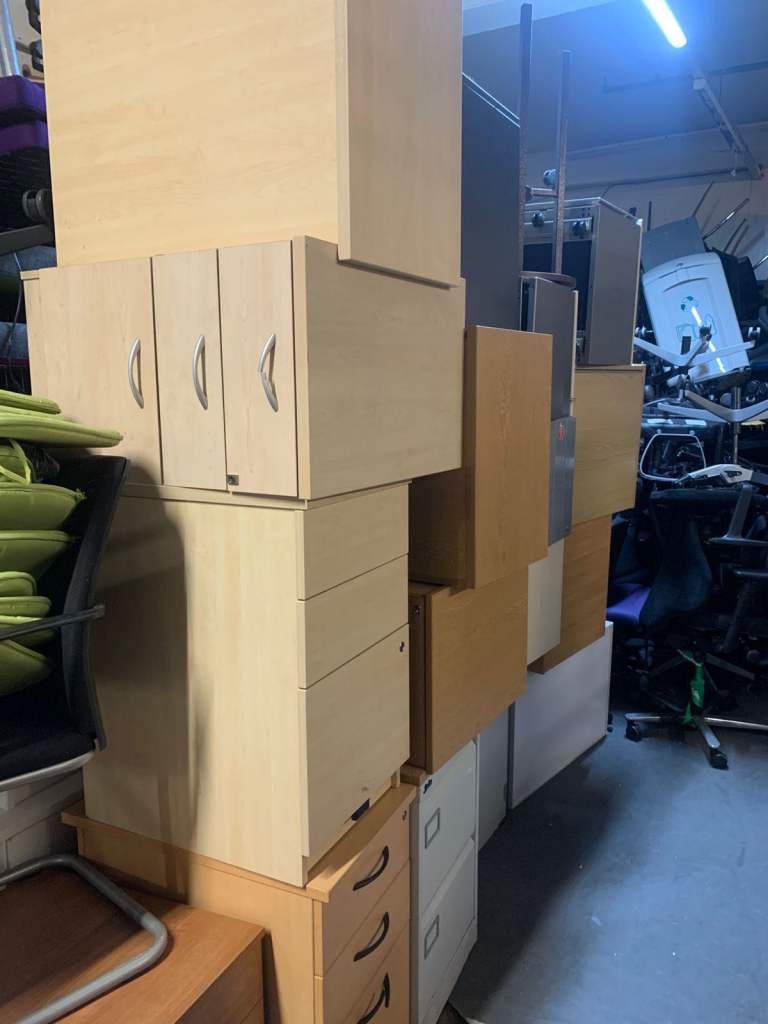 image for 3 drawers under desk cabinet in different colours