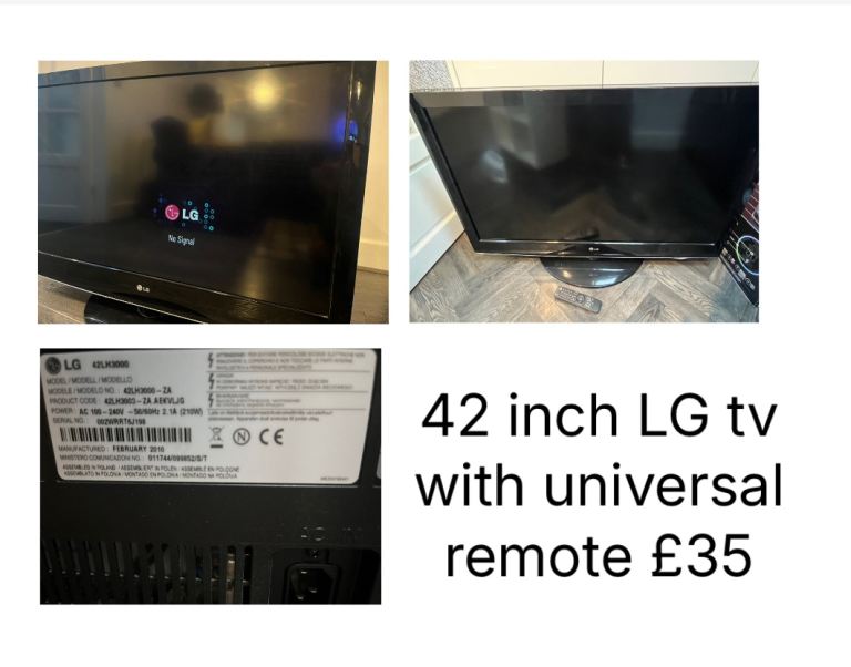 42 inch LG tv with universal remote £35