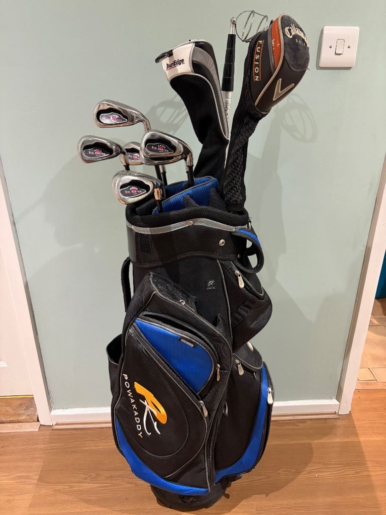 Callaway Big Bertha Irons & Wedges + 2 Hybrids + Powakaddy Bag – Starter/Improver Set
