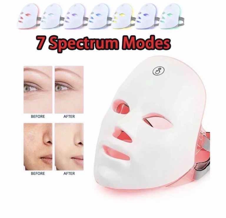 7 Color LED Facial Mask Light Therapy Skin Rejuvenation Anti-Aging Beauty Device