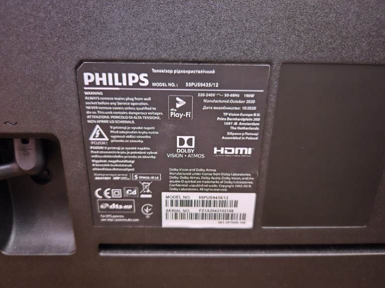 Philips smart 55 inch 4K UHD LED Ambilight TV 55PUS9435/12