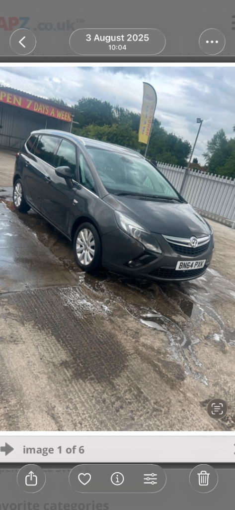 Vauxhall, ZAFIRA, MPV, 2014, Manual, 1956 (cc), 5 doors