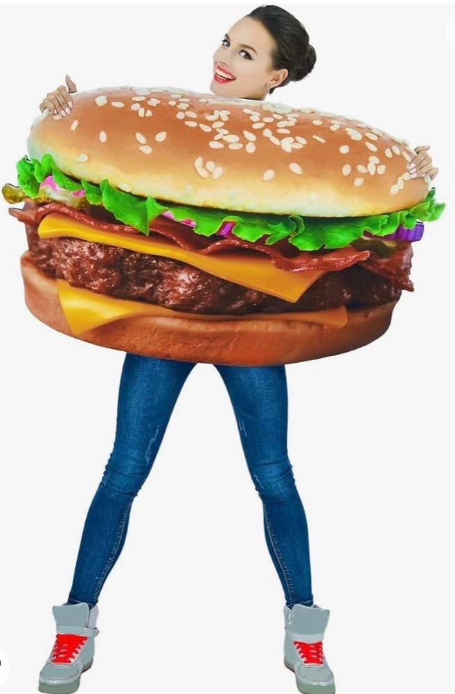 SEA HARE Unisex 3D Digital Printing Adult Cheese Burger Fancy Dress Costume New