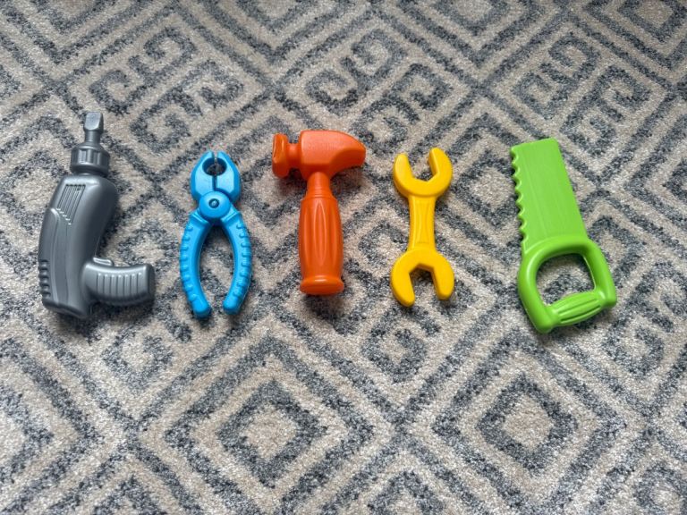 Kids Plastic Toy Tool Set (Drill, Pliers, Hammer, Wrench, Saw)