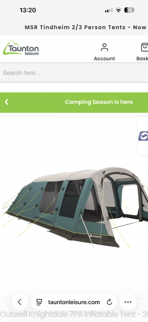 Outwell air tent 7 berth 