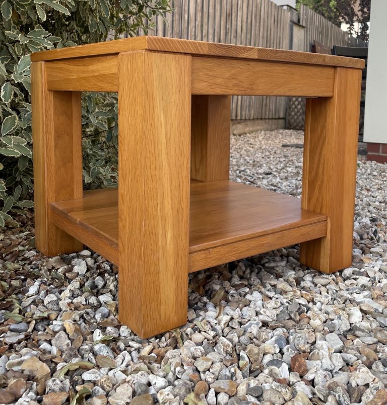 Solid oak side table 