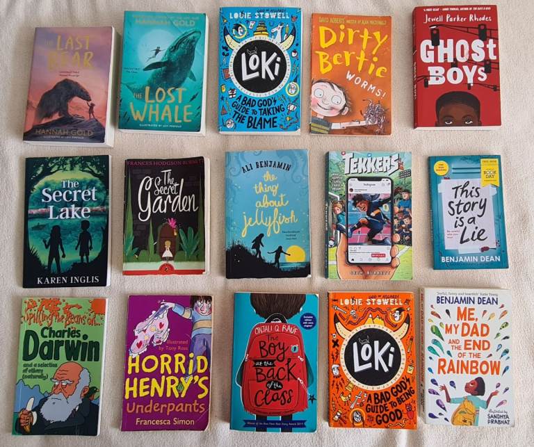 Variety of 15 kids books