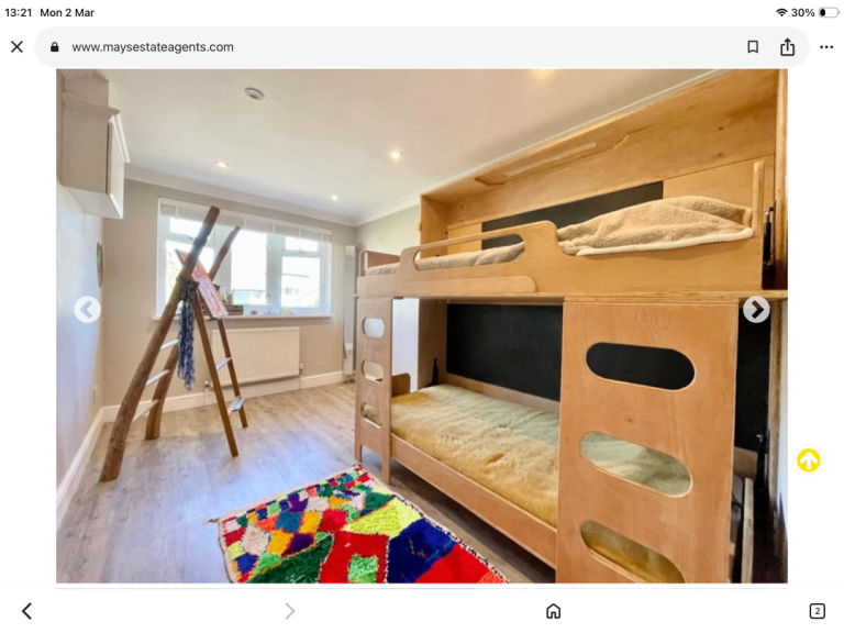 3 ft bunk beds in birch ply: sealed and vanished