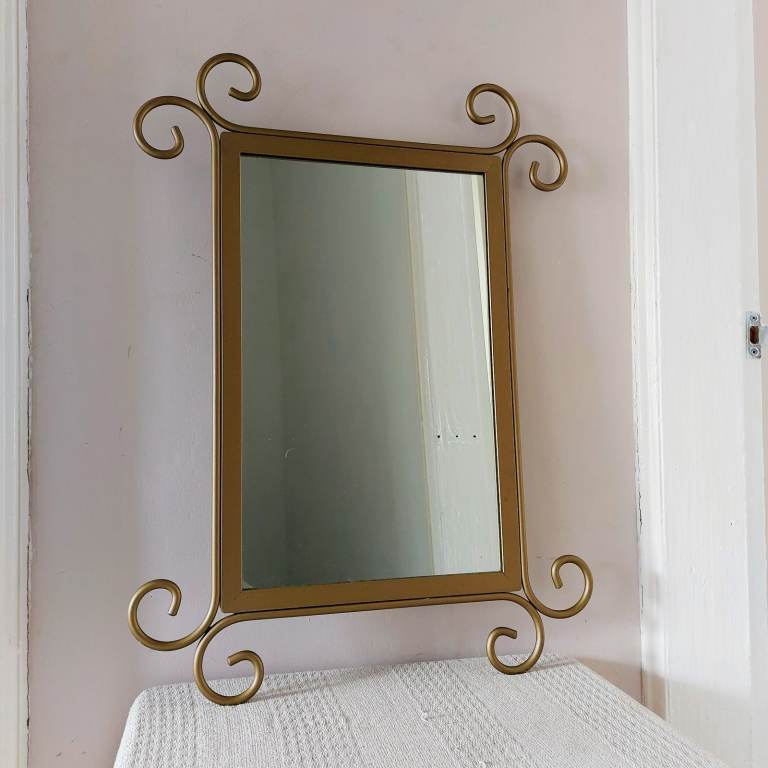 NEXT Gold Ornate Wall Mirror, Made in England